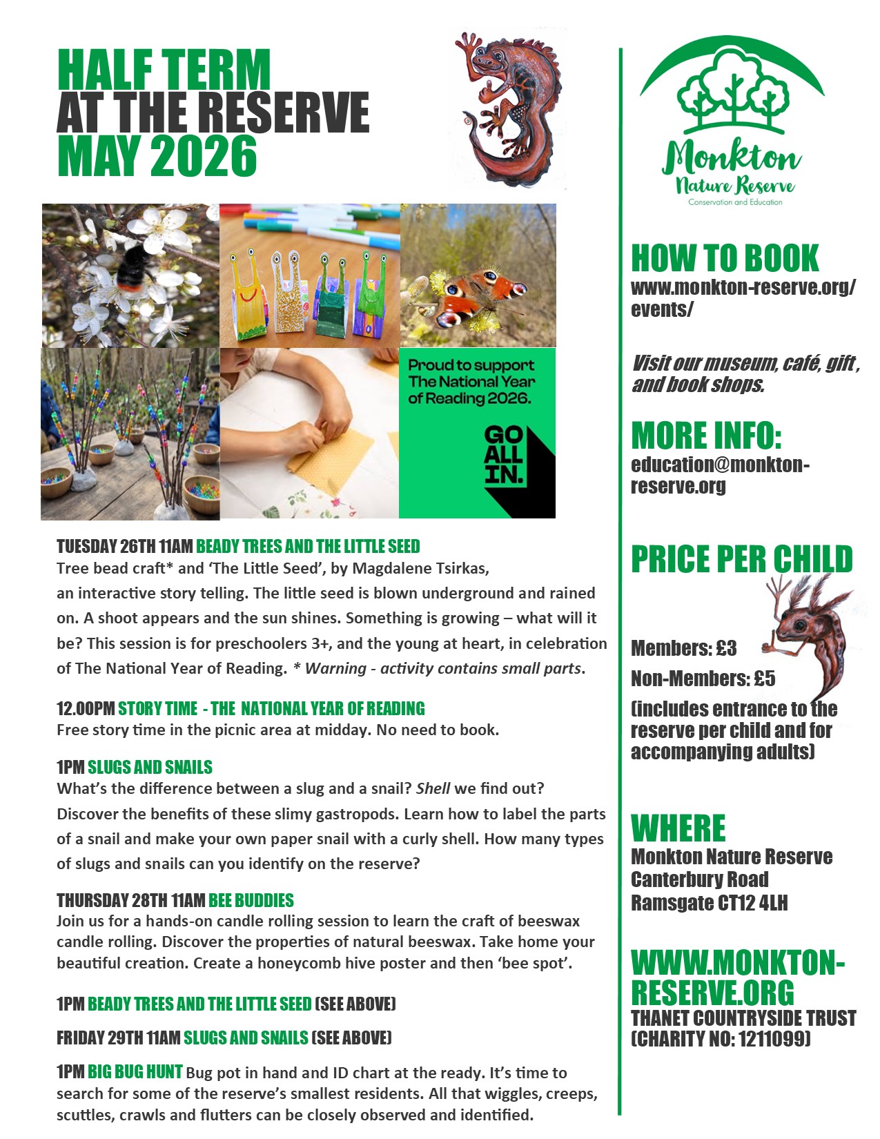 Poster advertising half term activities